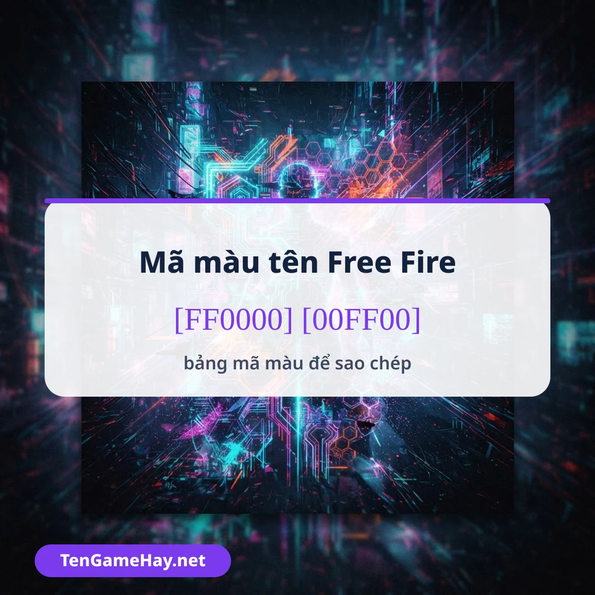 Bảng mã màu tên Free Fire dạng RRGGBB