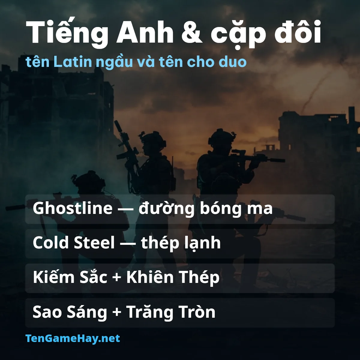 Tên PUBG Mobile tiếng Anh ngầu và tên cho cặp đôi duo